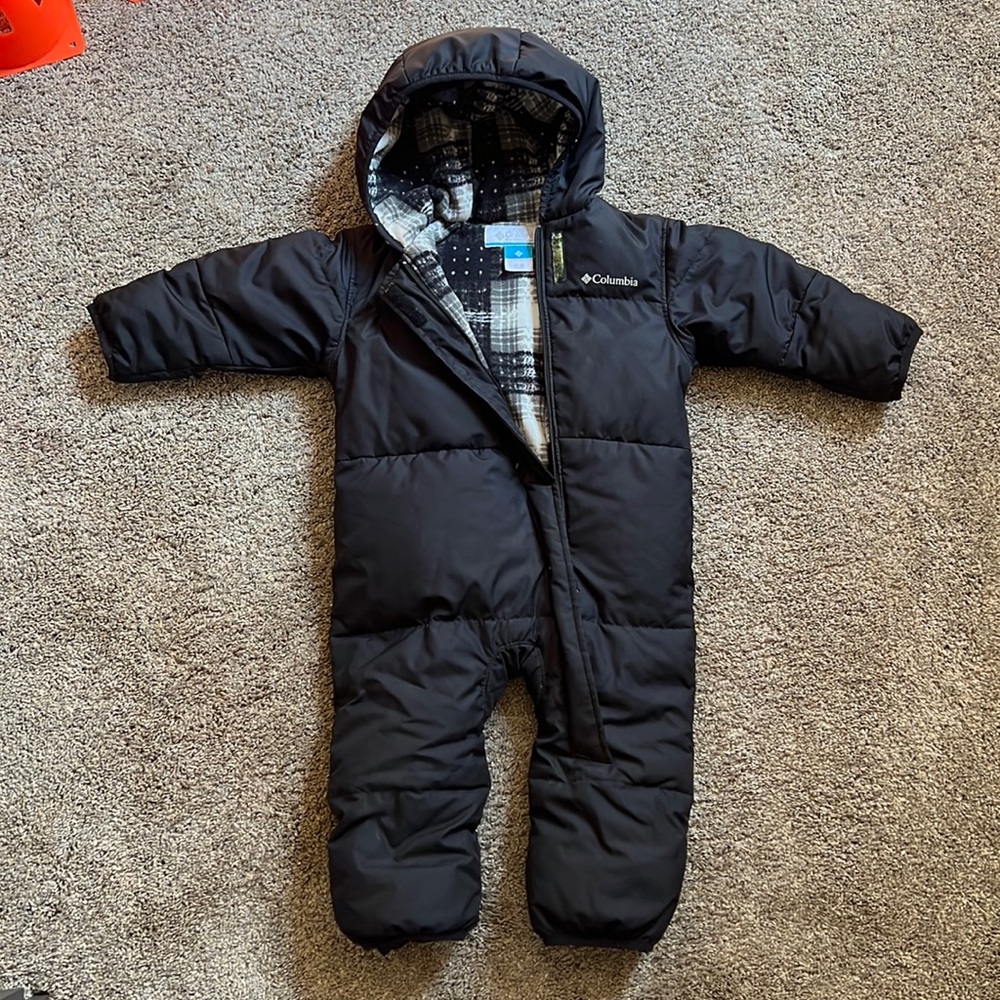 Columbia Black Insulated Toddler Snow Bunting with Hood